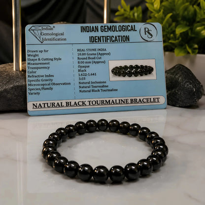 REAL Black Tourmaline Bracelet - realstoneindia