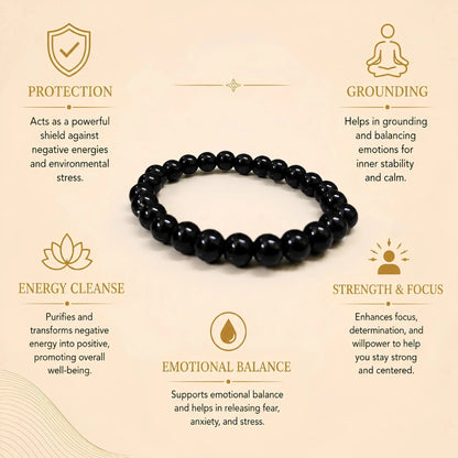 REAL Black Tourmaline Bracelet - realstoneindia