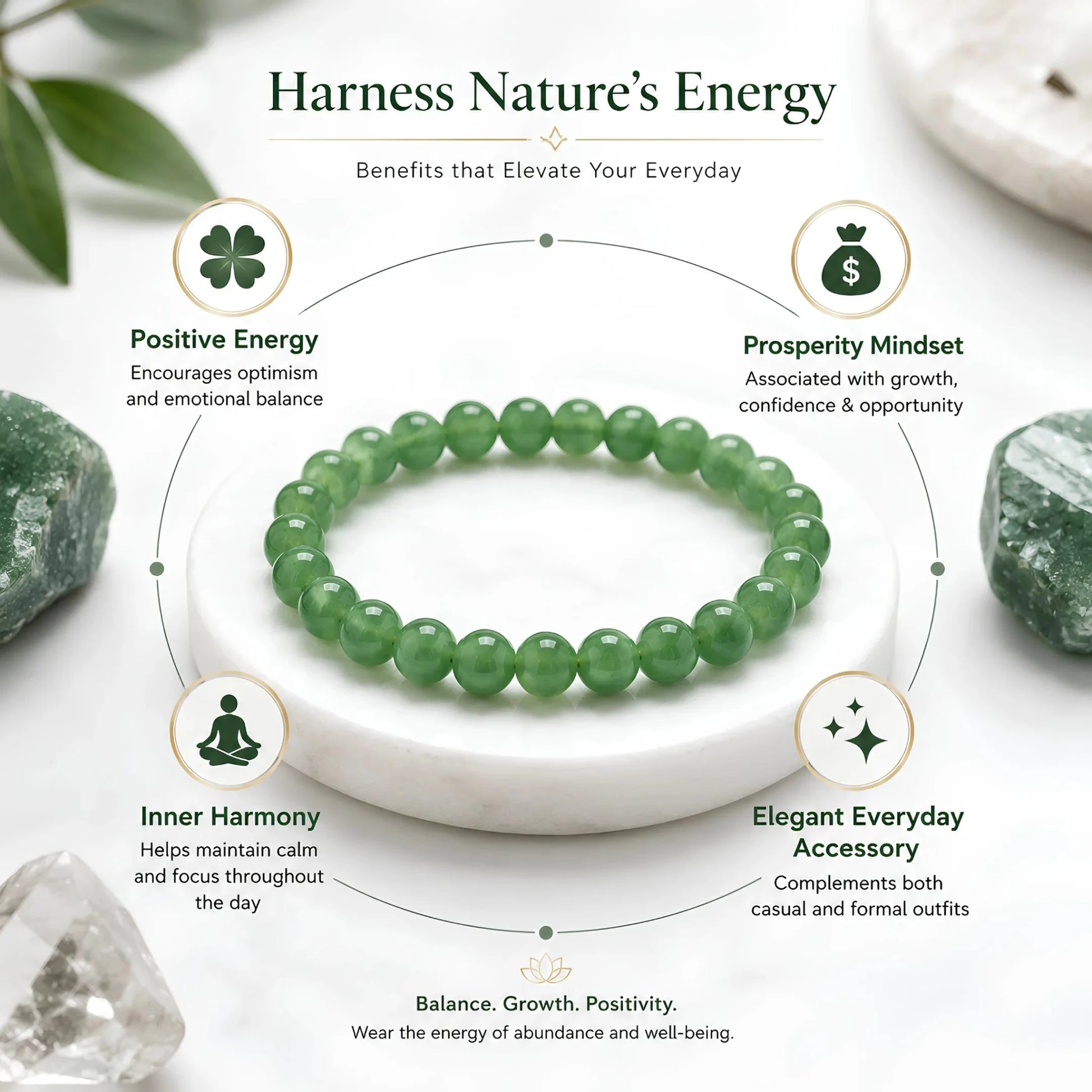 REAL GREEN AVENTURINE BRACELET - realstoneindia