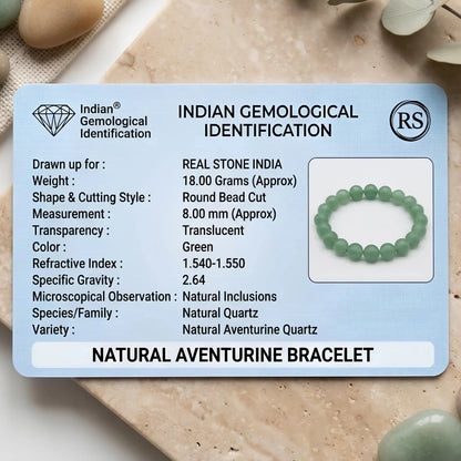REAL GREEN AVENTURINE BRACELET - realstoneindia