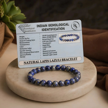 REAL LAPIS LAZULI BRACLET - realstoneindia
