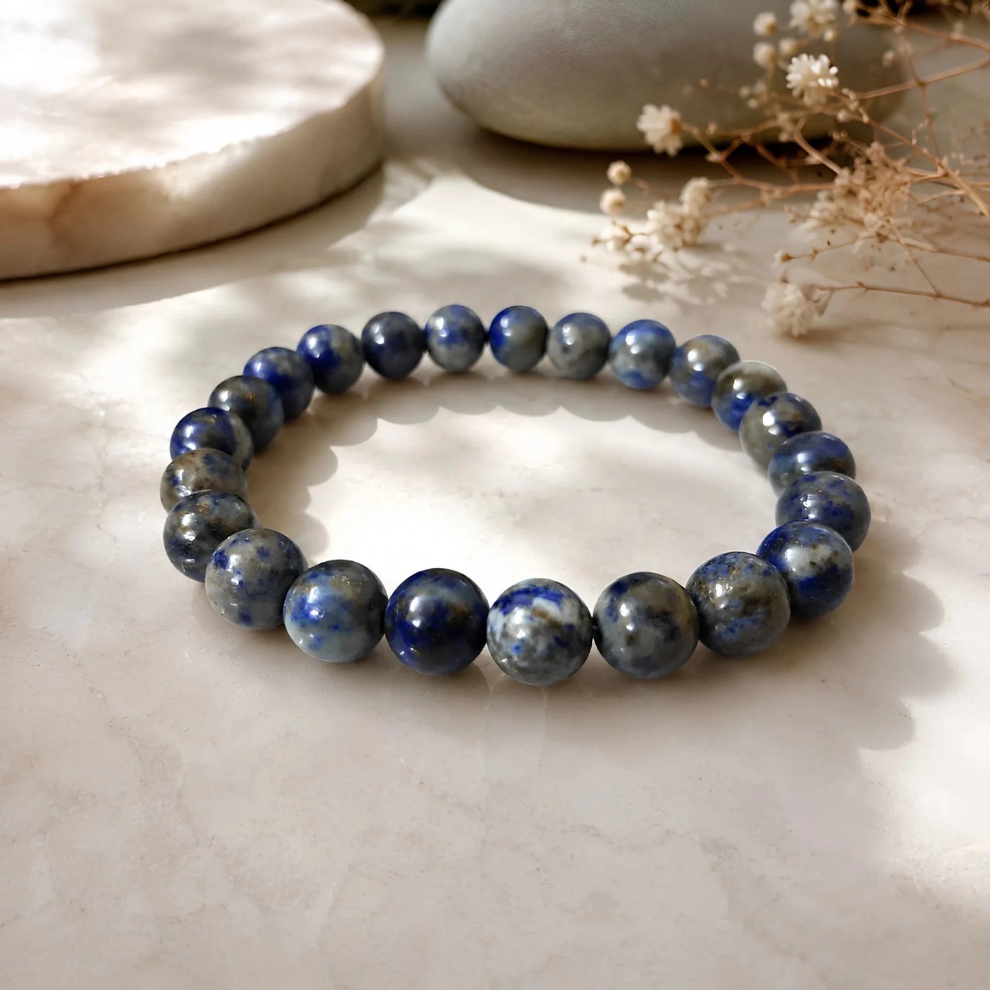 REAL LAPIS LAZULI BRACLET - realstoneindia