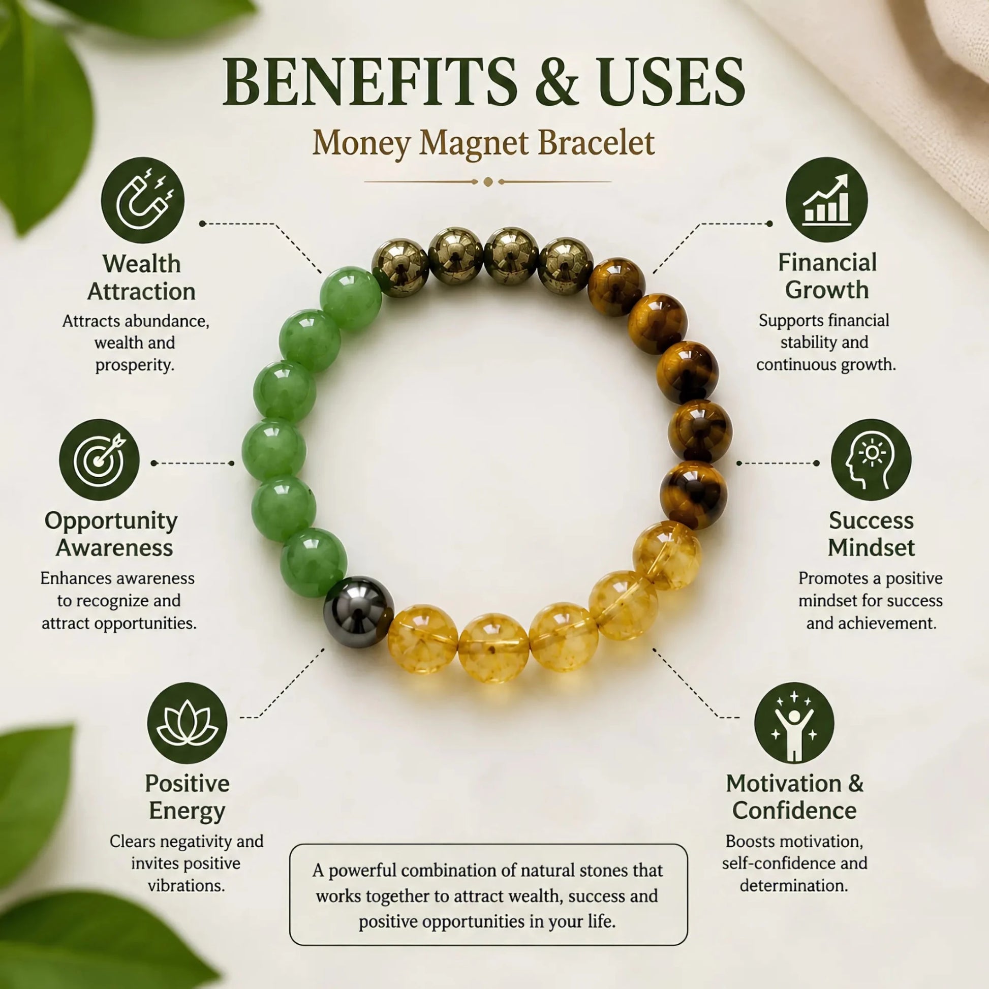 REAL Money MAGNET BRACLET - realstoneindia