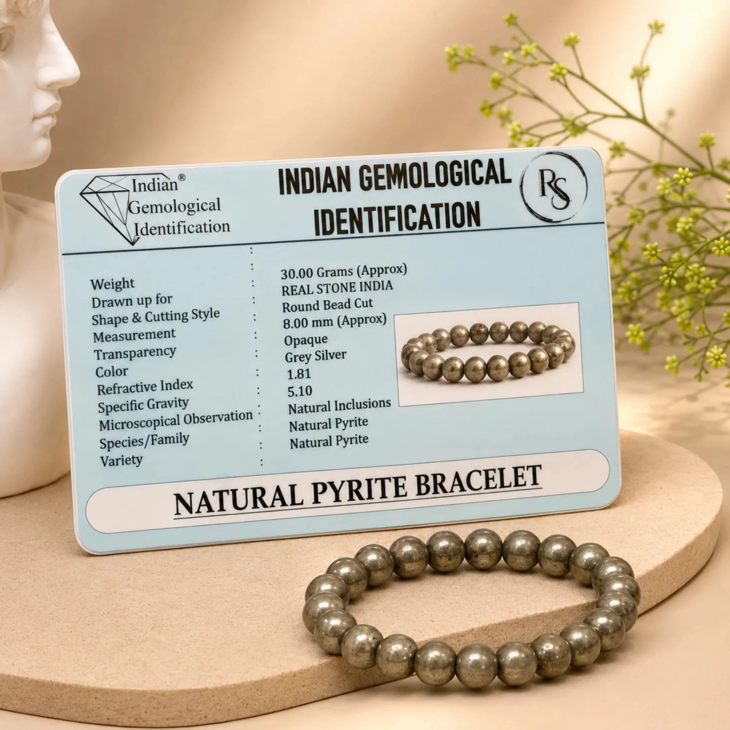 REAL PYRITE BRACLET - realstoneindia