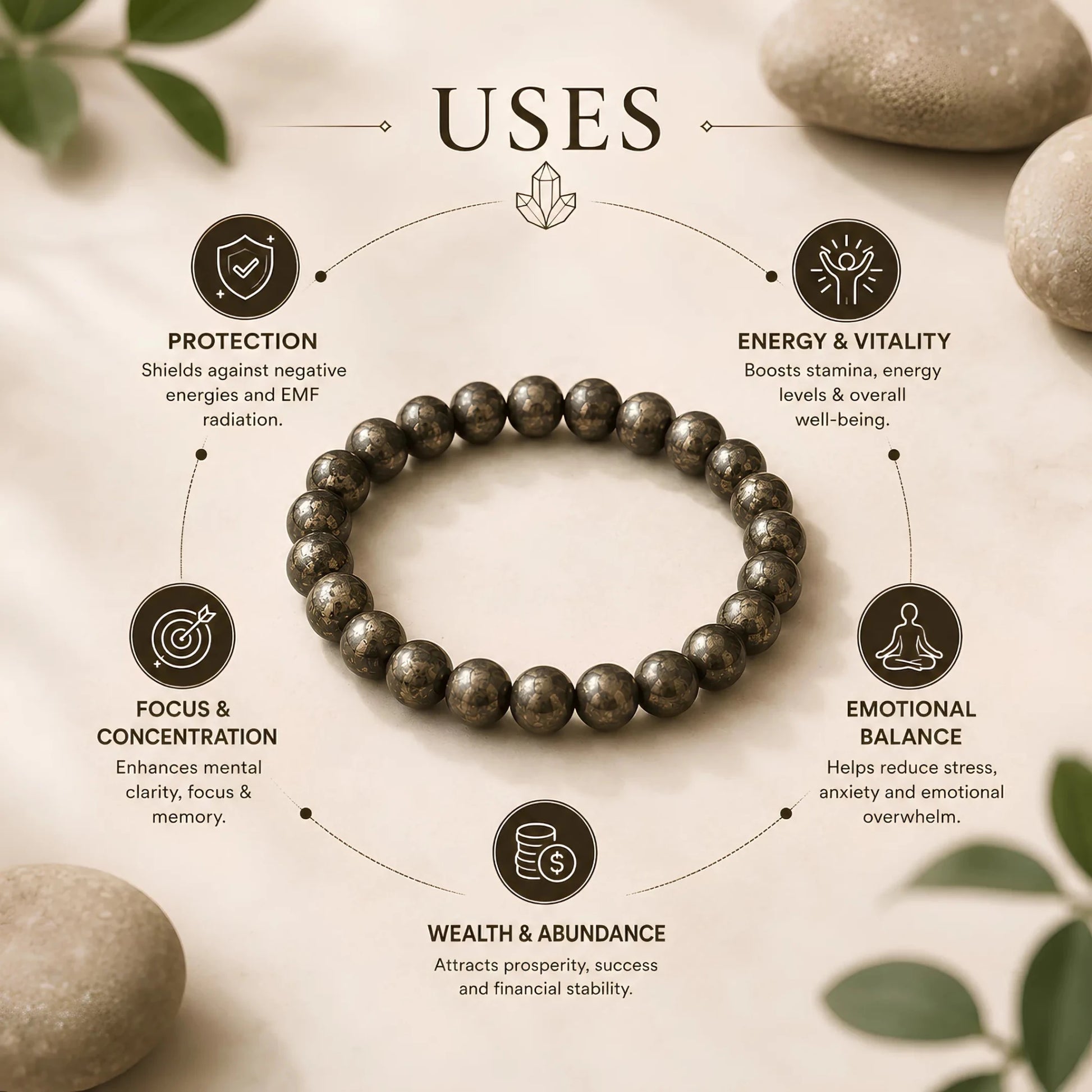 REAL PYRITE BRACLET - realstoneindia