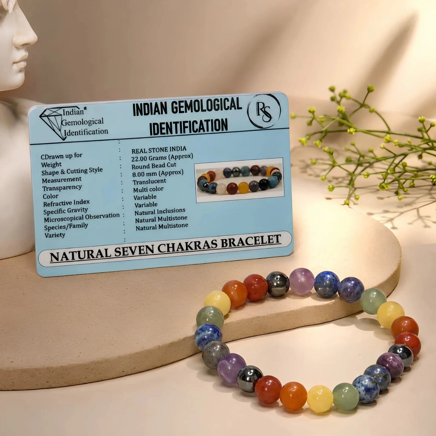 REAL SEVEN CHAKRAS BRACELET - realstoneindia