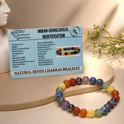 REAL SEVEN CHAKRAS BRACELET - realstoneindia