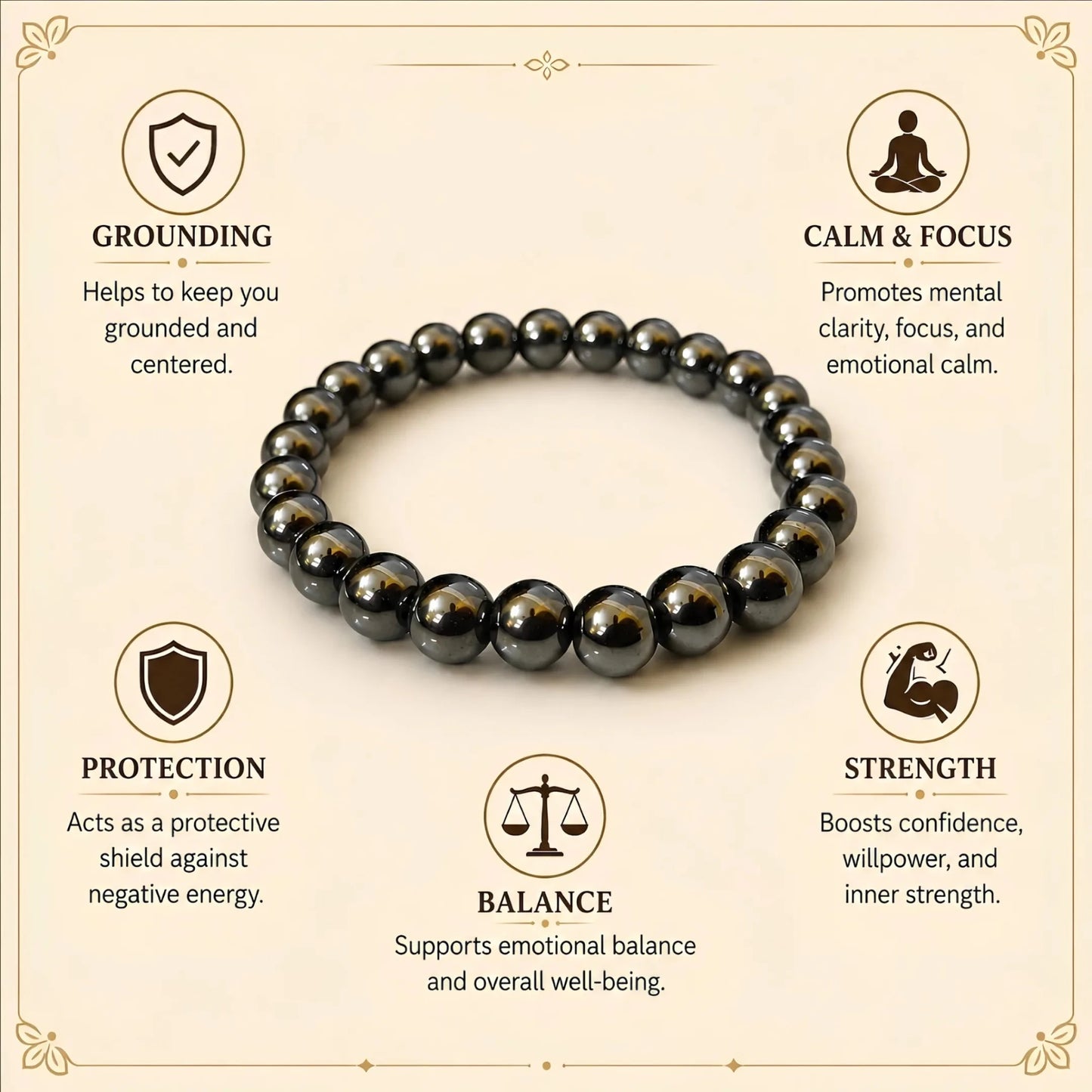 REAL SILVER HAEMATITE BRACELET - realstoneindia