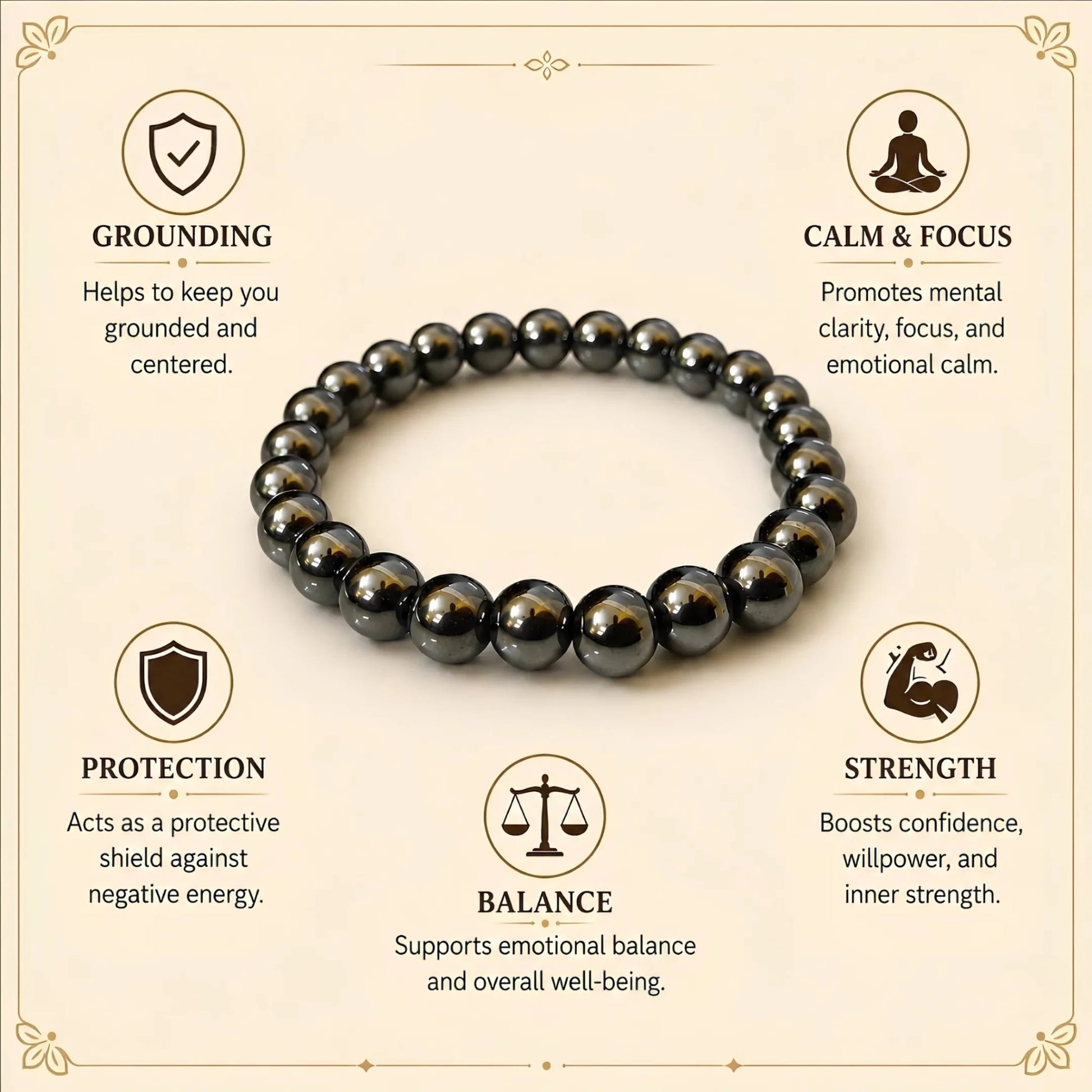 REAL SILVER HAEMATITE BRACELET - realstoneindia