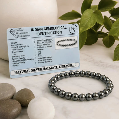 REAL SILVER HAEMATITE BRACELET - realstoneindia