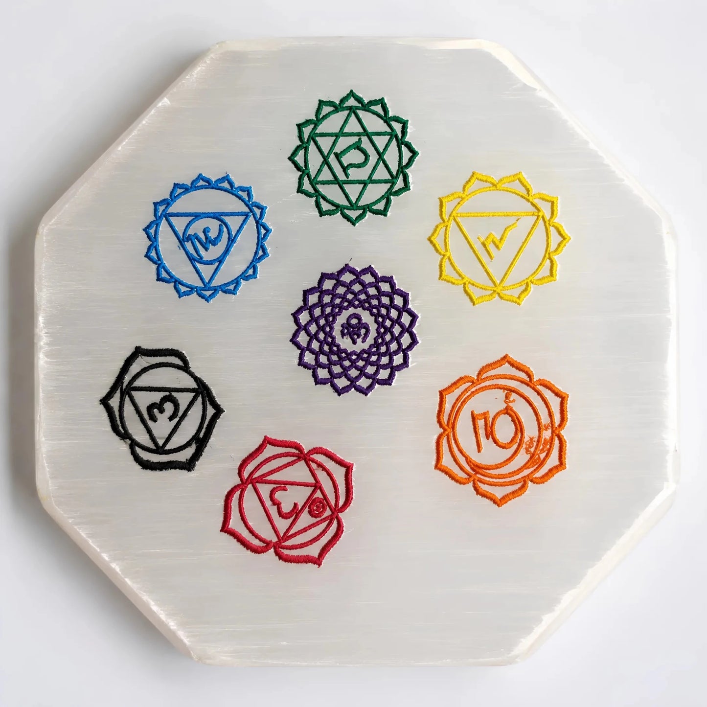 Selenite Chakra Charging Plate - realstoneindia
